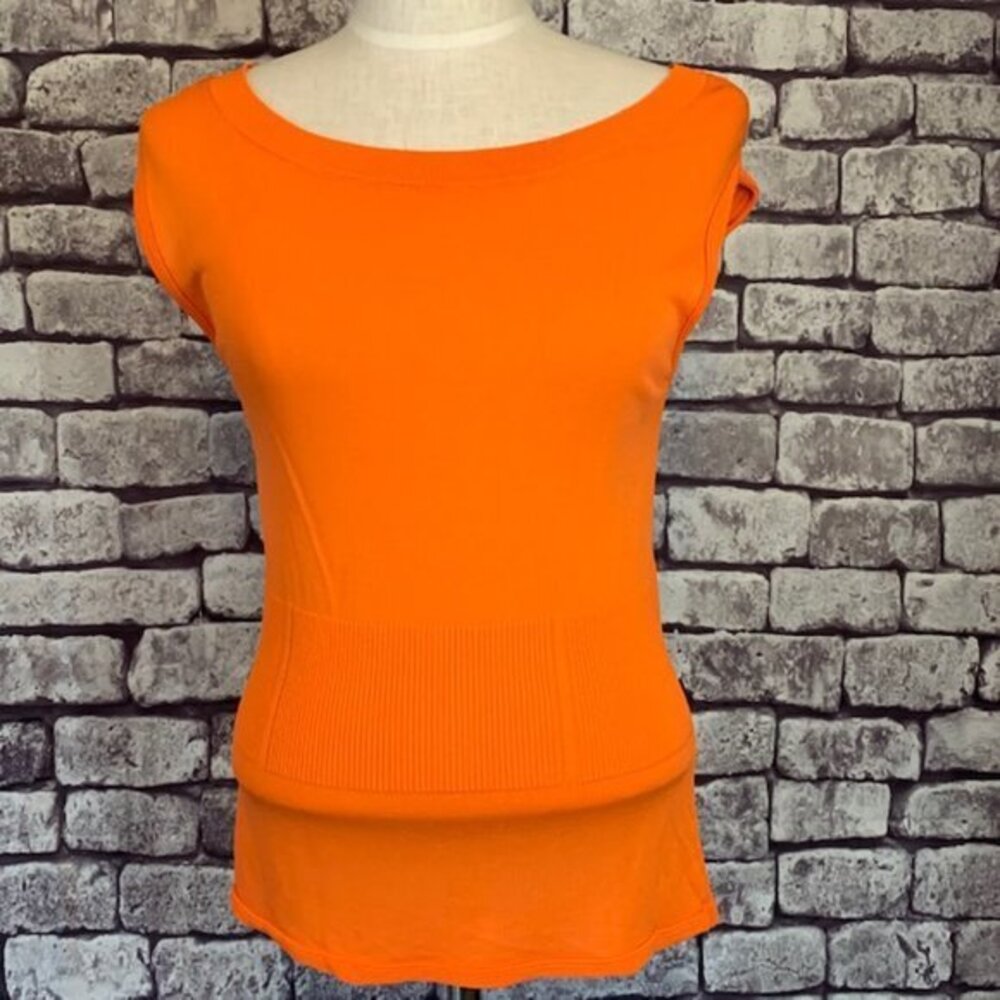 Ann Taylor Orange Sleeveless Blouse Size M